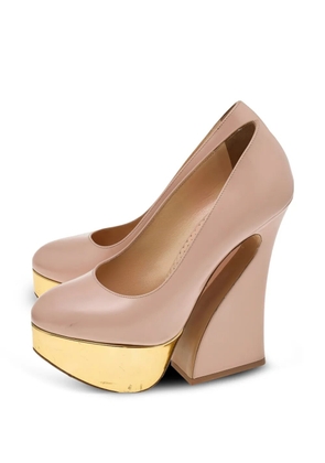 Charlotte Olympia platform curved-heel pumps - Neutrals