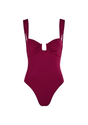 AWAY THAT DAY Cannes ruched-detail swimsuit - Red