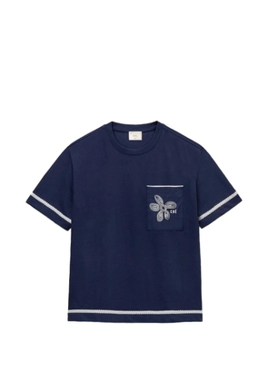 CHÉ Flores embroidered-pocket t-shirt - Blue