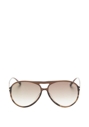 TOM FORD Eyewear tortoiseshell-effect pilot-frame sunglasses - Brown