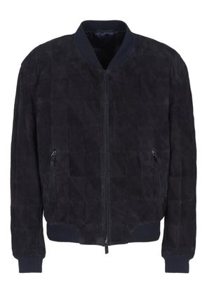Giorgio Armani suede bomber jacket - Blue
