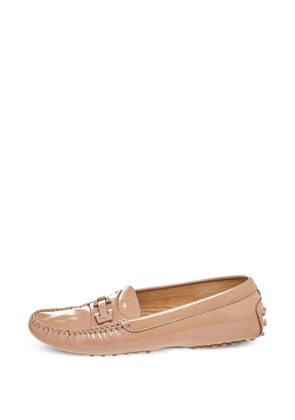 Tod's Vintage patent leather logo bit loafers - Neutrals