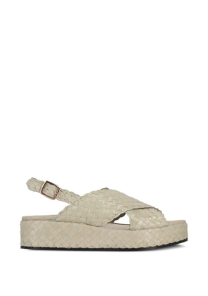 La-Rose woven crossover platform sandals - White