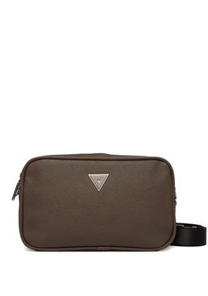 GUESS USA Milano logo-detail clutch bag - Brown