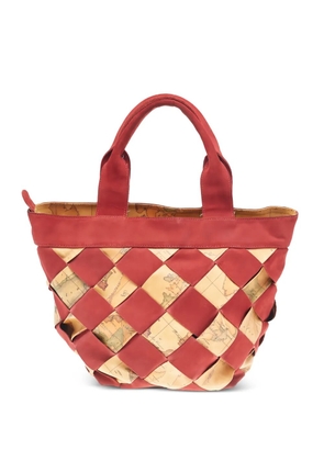 ALVIERO MARTINI 1° CLASSE Geo print woven tote bag - Red