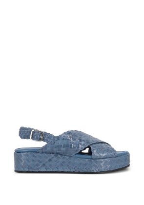 La-Rose woven crossover platform sandals - Blue