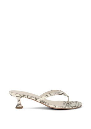 Amina Muaddi Juliette snake-effect thong pumps - Grey