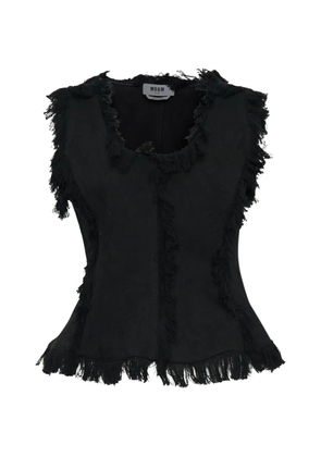 MSGM fringe-trim sleeveless top - Black