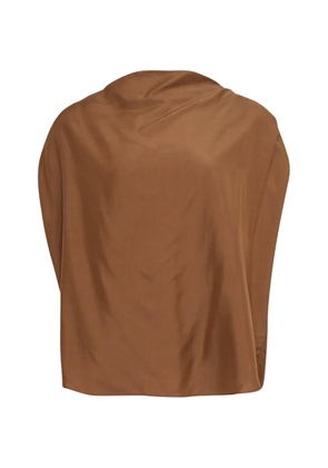 THE LOOM asymmetric tuck top - Brown