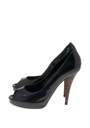 Fendi Pre-Owned Zucchino peep-toe pumps - Black
