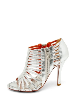 Santoni caged peep-toe sandals - Silver