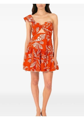 Poupette St Barth Niki one-shoulder ruffled dress - Orange