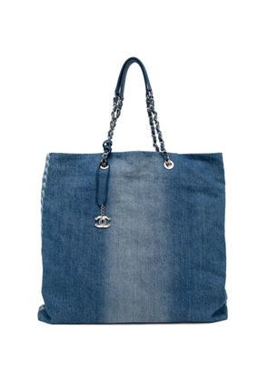 CHANEL Pre-Owned chain-link whipstitch shopper bag - Blue