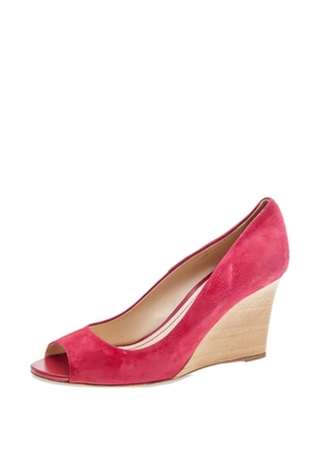 Tod's Vintage peep-toe wedge pumps - Red