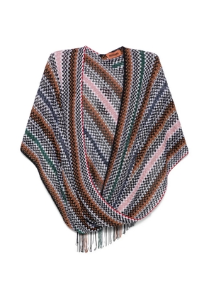Missoni zigzag fringed poncho - Black
