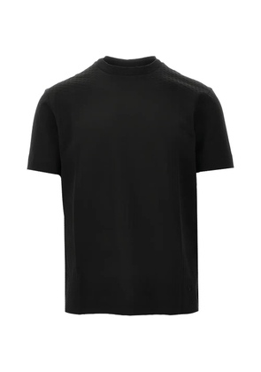 Emporio Armani diamond-textured cotton T-shirt - Black