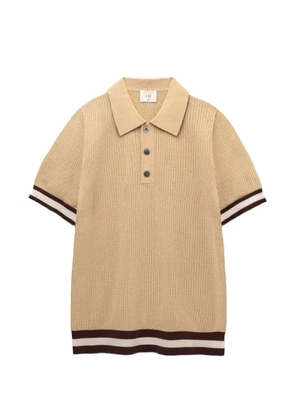 CHÉ Quinn striped-trim polo shirt - Neutrals