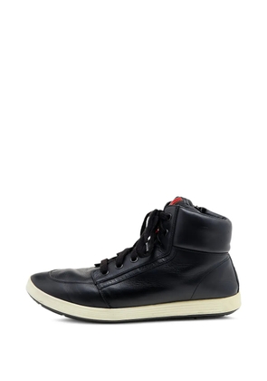 Prada Pre-Owned high-top leather sneakers - Black