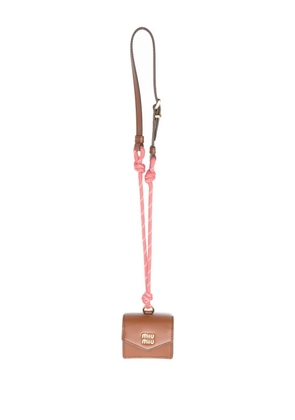 Miu Miu leather knotted-cord wallet - Brown