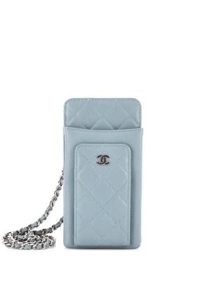 CHANEL Pre-Owned O Phone Holder Quilted Caviar crossbody bag - Blue
