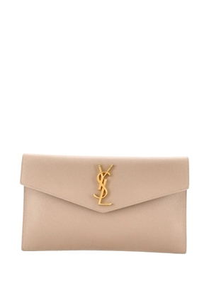 Saint Laurent Pre-Owned Uptown Pouch Leather clutch bag - Neutrals