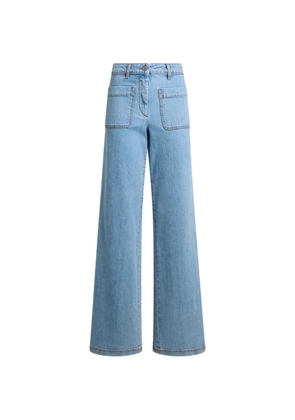 ETRO embroidered-logo flared jeans - Blue