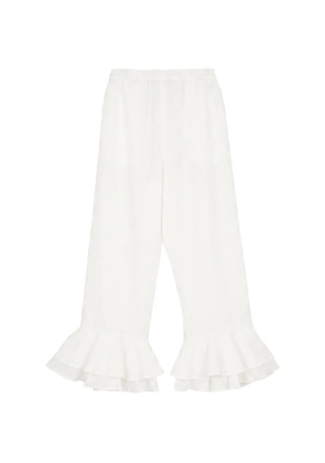 Sleeper Cha-Cha ruffled-hem trousers - White