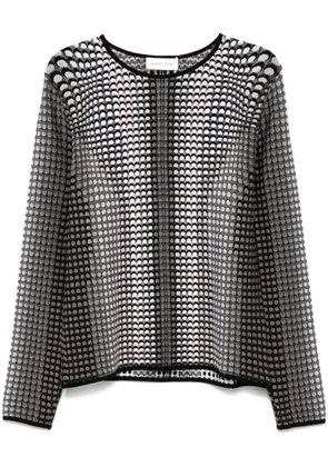 Marine Serre logo-jacquard jumper - Grey