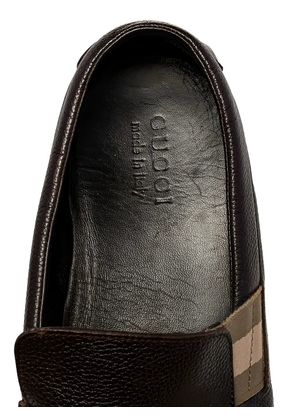 Gucci Pre-Owned Web-detail loafers - Brown