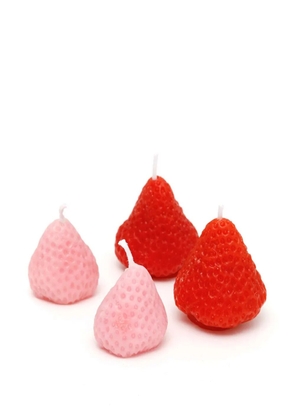 Gohar World strawberry-shaped candles (set of four) - Red