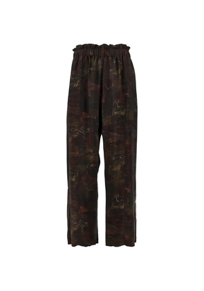 Emporio Armani graphic-print elasticated-waist trousers - Brown