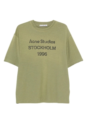 Acne Studios logo-print cotton-hemp T-shirt - Green
