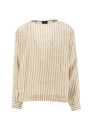 Emporio Armani striped long-sleeve T-shirt - Neutrals