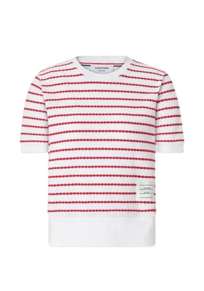 Thom Browne striped honeycomb-rib T-shirt - Red