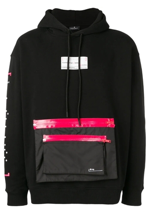 COUNTY OF MILAN Confidencial zip pocket hoodie - Black