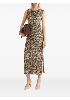 Marella leopard-print sleeveless dress - Neutrals