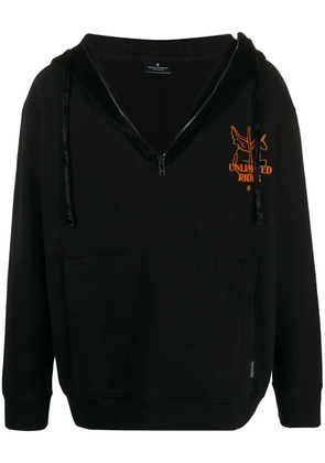 COUNTY OF MILAN printed zip up hoodie - Black