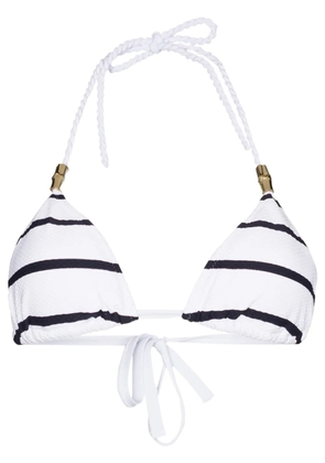 Heidi Klein Core stripe-pattern triangle bikini top - White