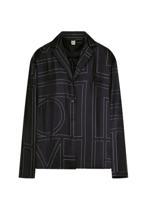 TOTEME monogram-print silk shirt - Black