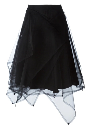 Noir Kei Ninomiya tulle asymmetric skirt - Black