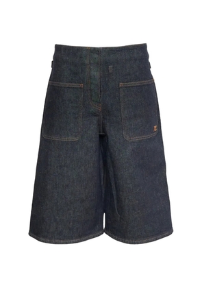 Courrèges logo-embroidered back-panel shorts - Blue
