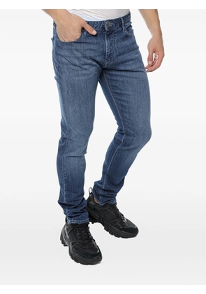 Emporio Armani five-pocket logo-plaque jeans - Blue