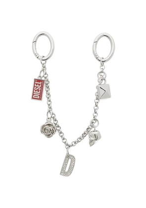 Diesel charm-embellished chain keyring - Silver