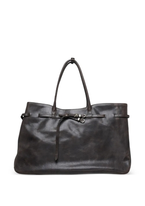 Marge Sherwood XL Grandma Used buckle-detail leather tote bag - Brown