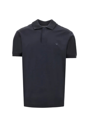 Emporio Armani logo-embroidered polo shirt - Blue