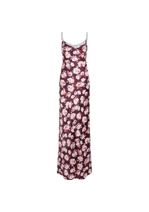 Rabanne floral-patterned chain-link maxi dress - Red