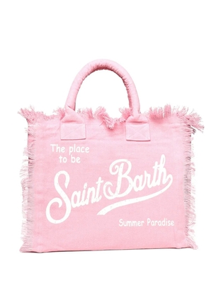 MC2 Saint Barth fringed logo-print tote bag - Pink