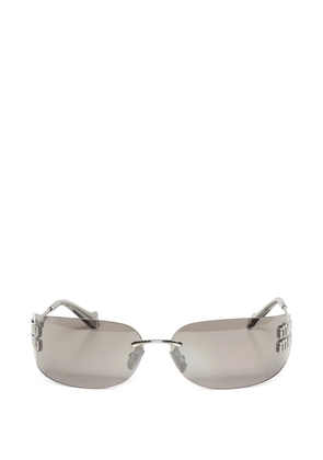Miu Miu rimless logo-plaque sunglasses - Grey
