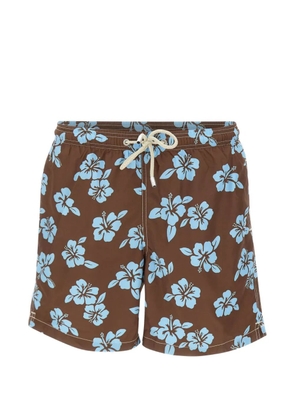 MC2 Saint Barth Lighting Tiki hibiscus-print swim shorts - Brown