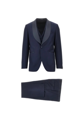 Tagliatore Super 110's shawl-lapel three-piece wool suit - Blue
